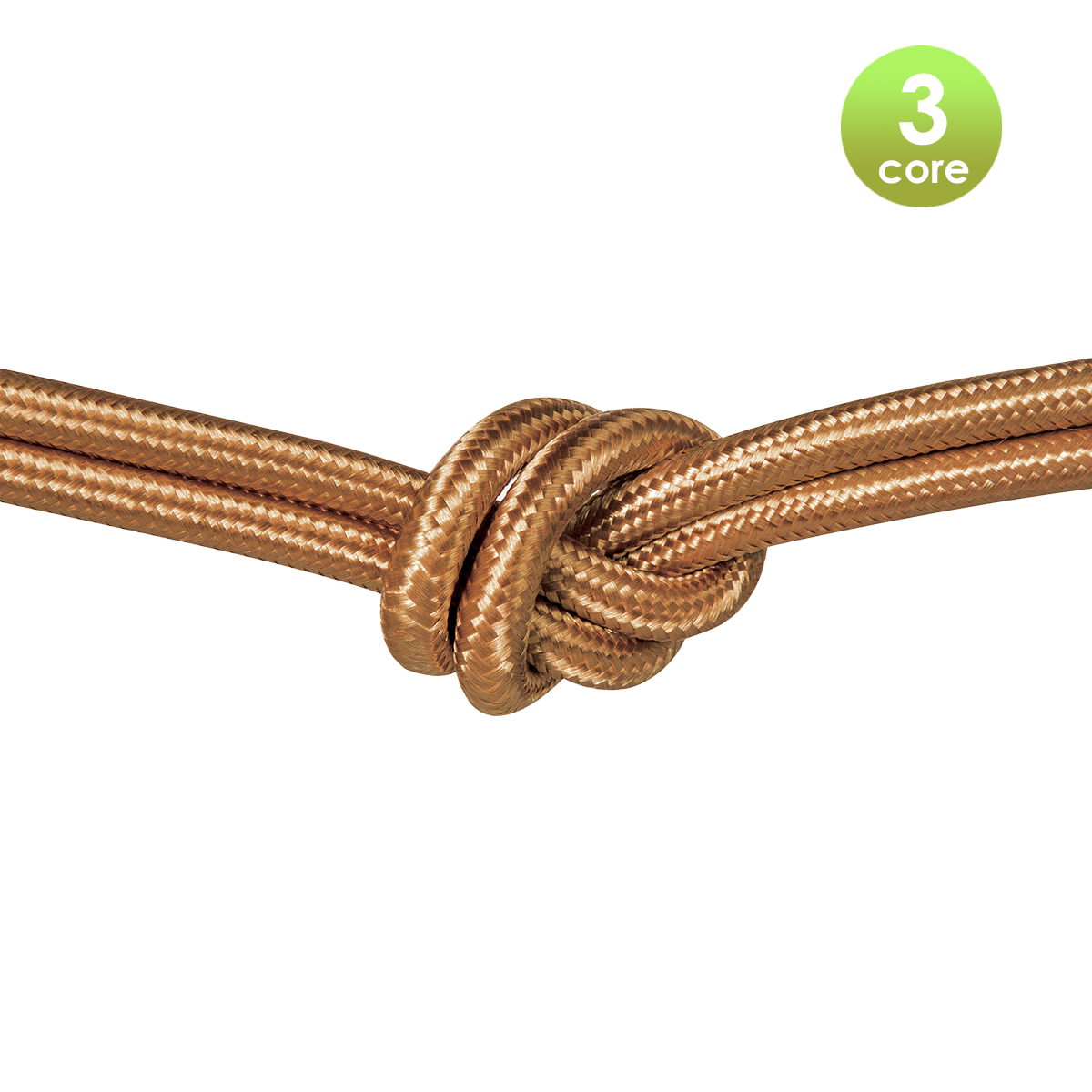 Tangla lighting - TLCB01010SV - 3c - Fabric cable 3 core - in glossy sienna